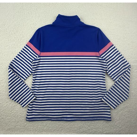 T by TALBOTS Activewear Jacket Women Large Blue Pink White Stripe Full Zip - Picture 6 of 10